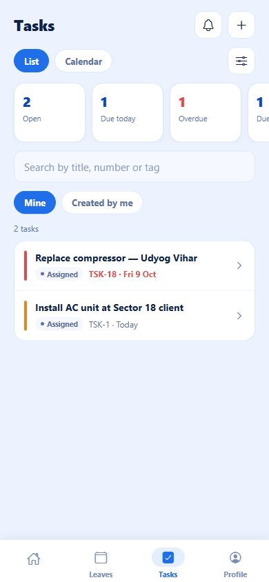 GeoWave phone app: My tasks